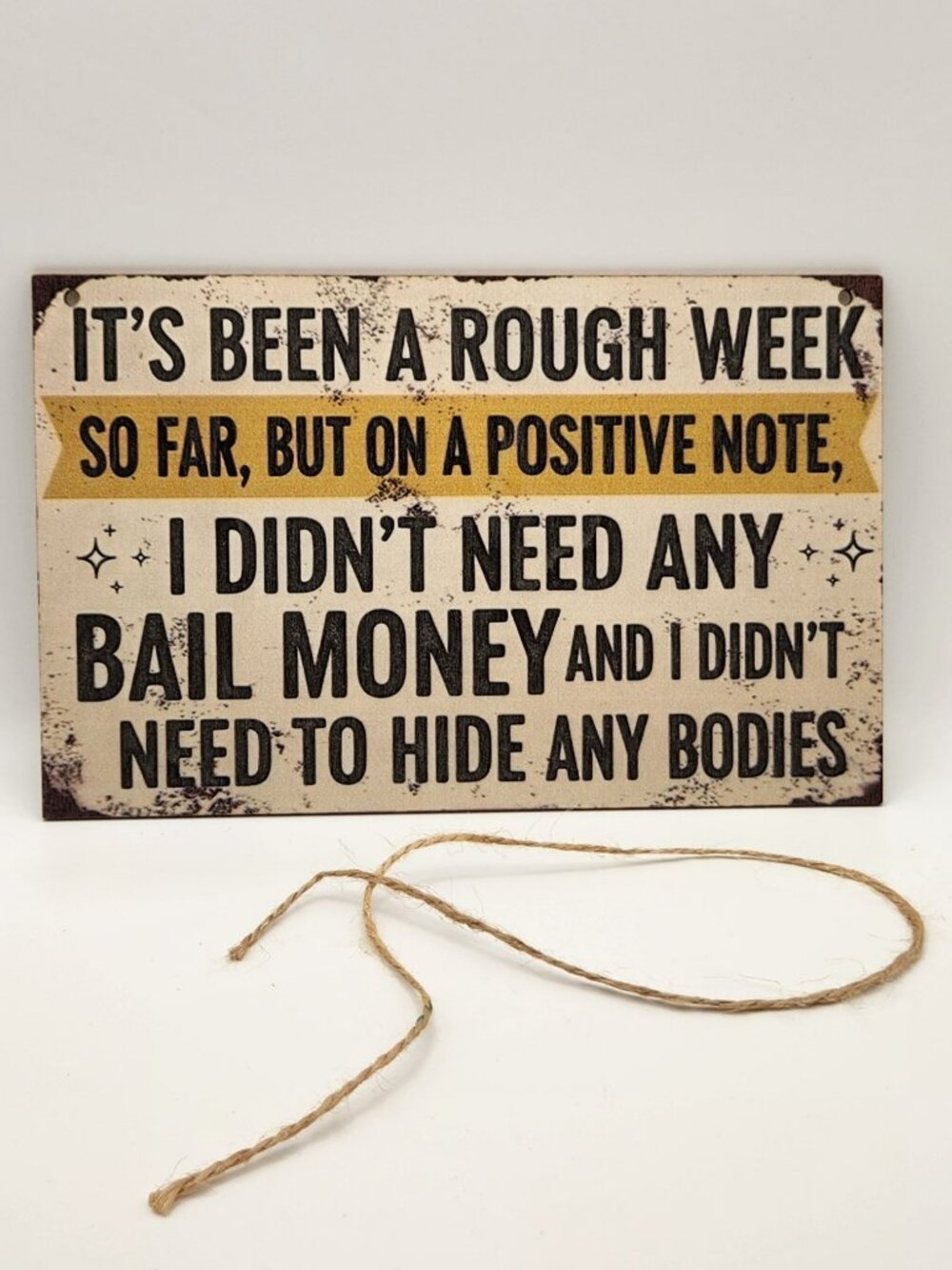 Hanging sign for office, home, shop balsa wood NIP